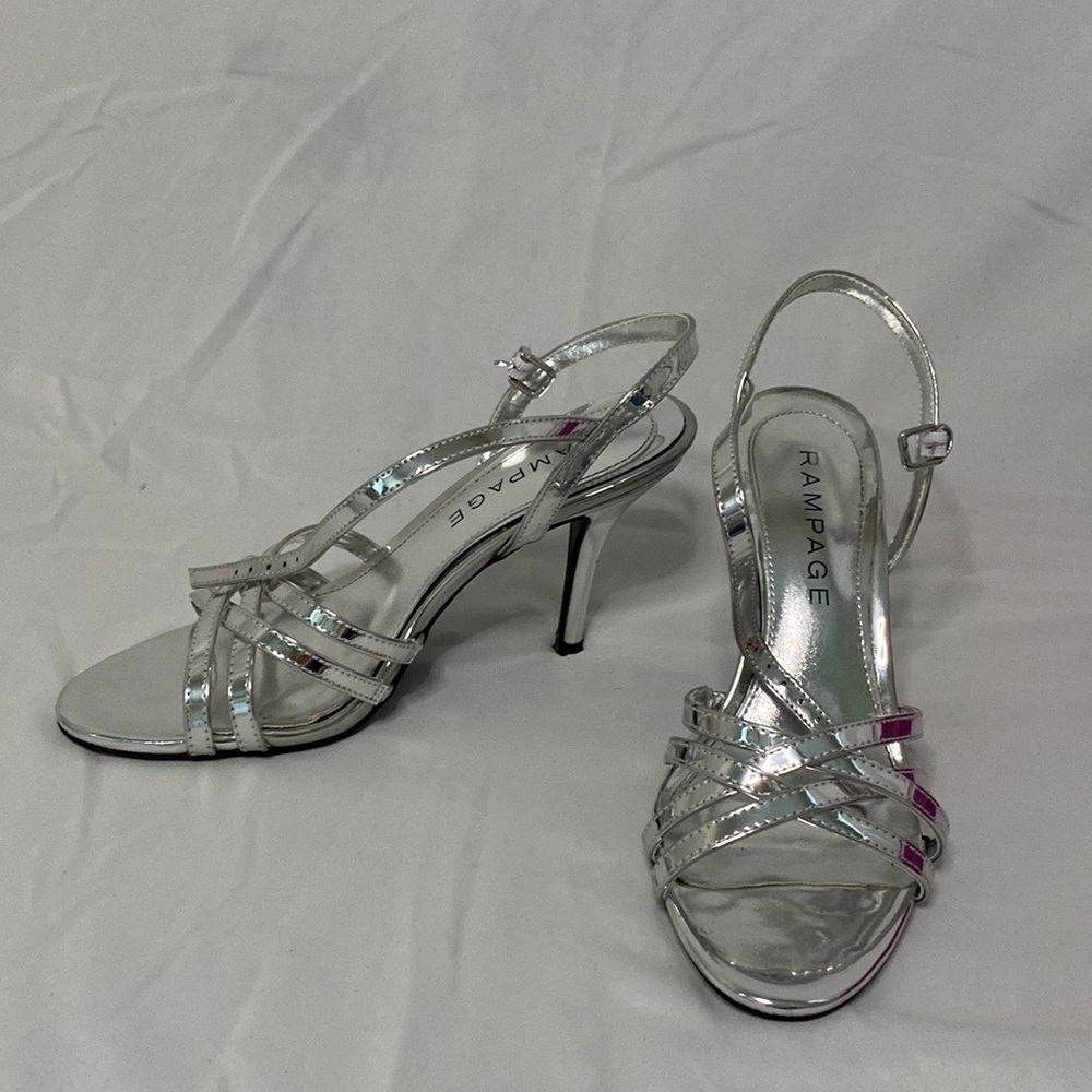 NIB Rampage silver heels